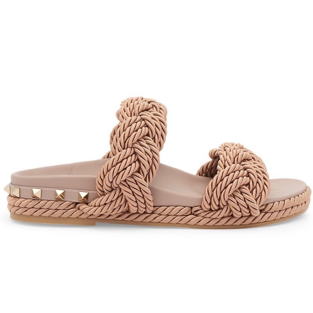 Valentino Tan Braided Sandals